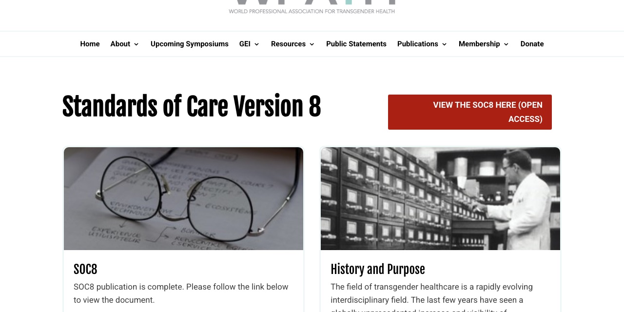 WPATH Standards of Care, Version 8